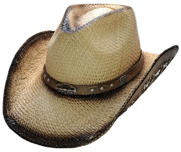 BEDISE THE OCEAN Biege Straw Cowboy Hat by Austin - The Cowboy Hats