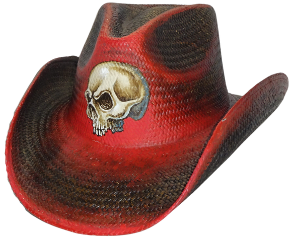 Straw Cowboy Hat SKULL by Austin - The Cowboy Hats