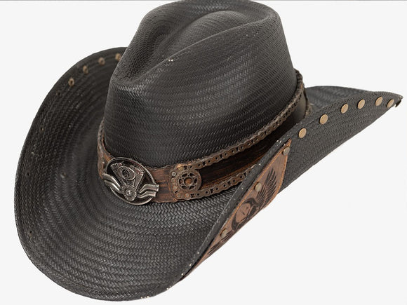 GEARHEAD Black Straw Cowboy Hat by Austin - The Cowboy Hats
