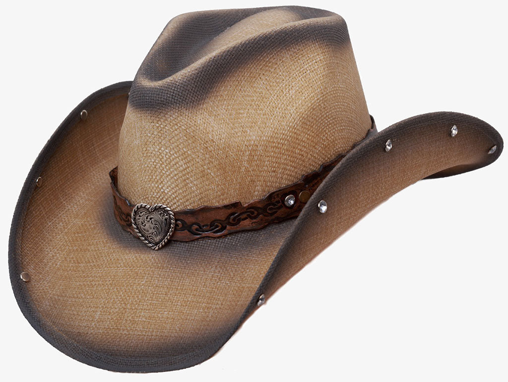 BROKEN HEARTED Beige Jute Straw Cowboy Hat by Austin – The Cowboy Hats